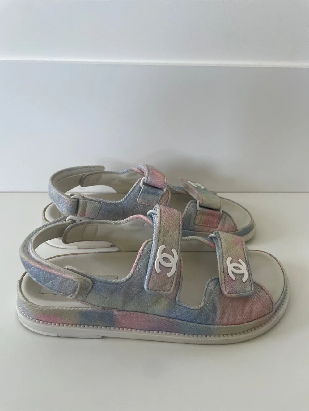 Chanel 22C Gate No. 5 Slingback Dad Sandals Size 38.5
